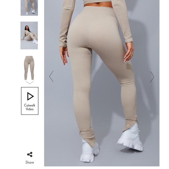 NEW Rib Split Hem Leggings - Picture 2 of 2